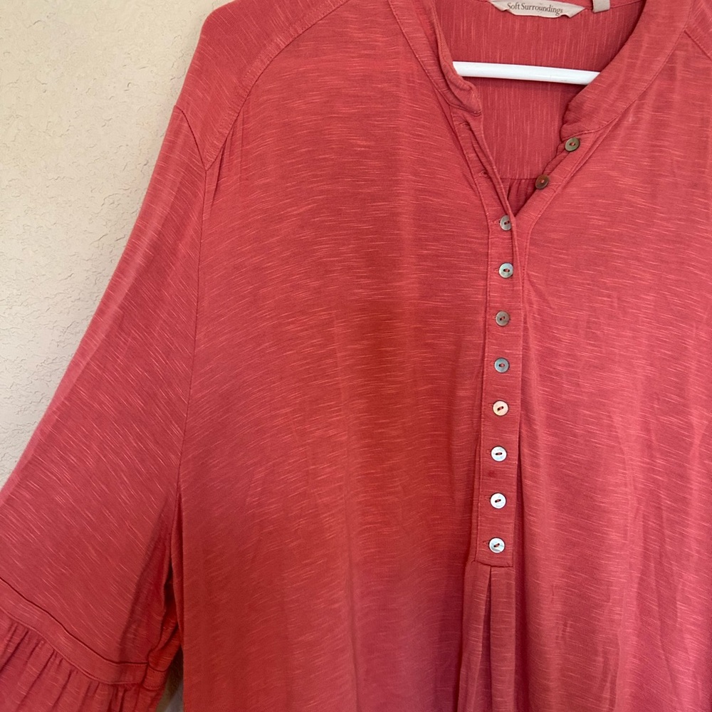 Soft Surroundings Women's Boho Bell Sleeves Flowy Blouse 3X - Picture 6 of 10